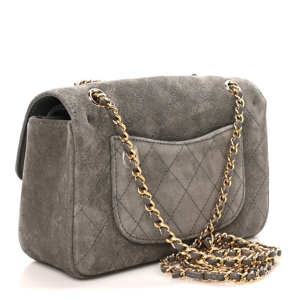 Chanel Suede Calfskin Mini Souplissimo Flap Dark Grey 3 of 11