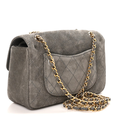 Chanel Suede Calfskin Mini Souplissimo Flap Dark Grey 3 of 11