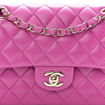 Chanel Lambskin Quilted Small Double Flap Purple 8 of 10