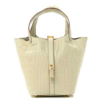 Hermes Matte Alligator Picotin Lock 18 Beton 1 of 12