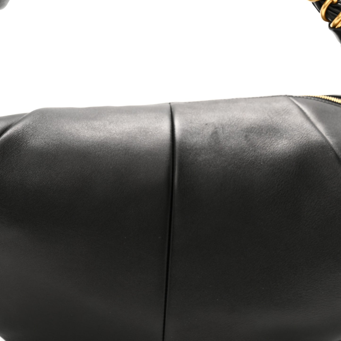 Lambskin Small Amalia Hobo Black