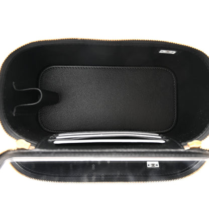 Chanel Lambskin Enamel Quilted Small Coco Hearts Vanity Case With Chain Black 4 of 10