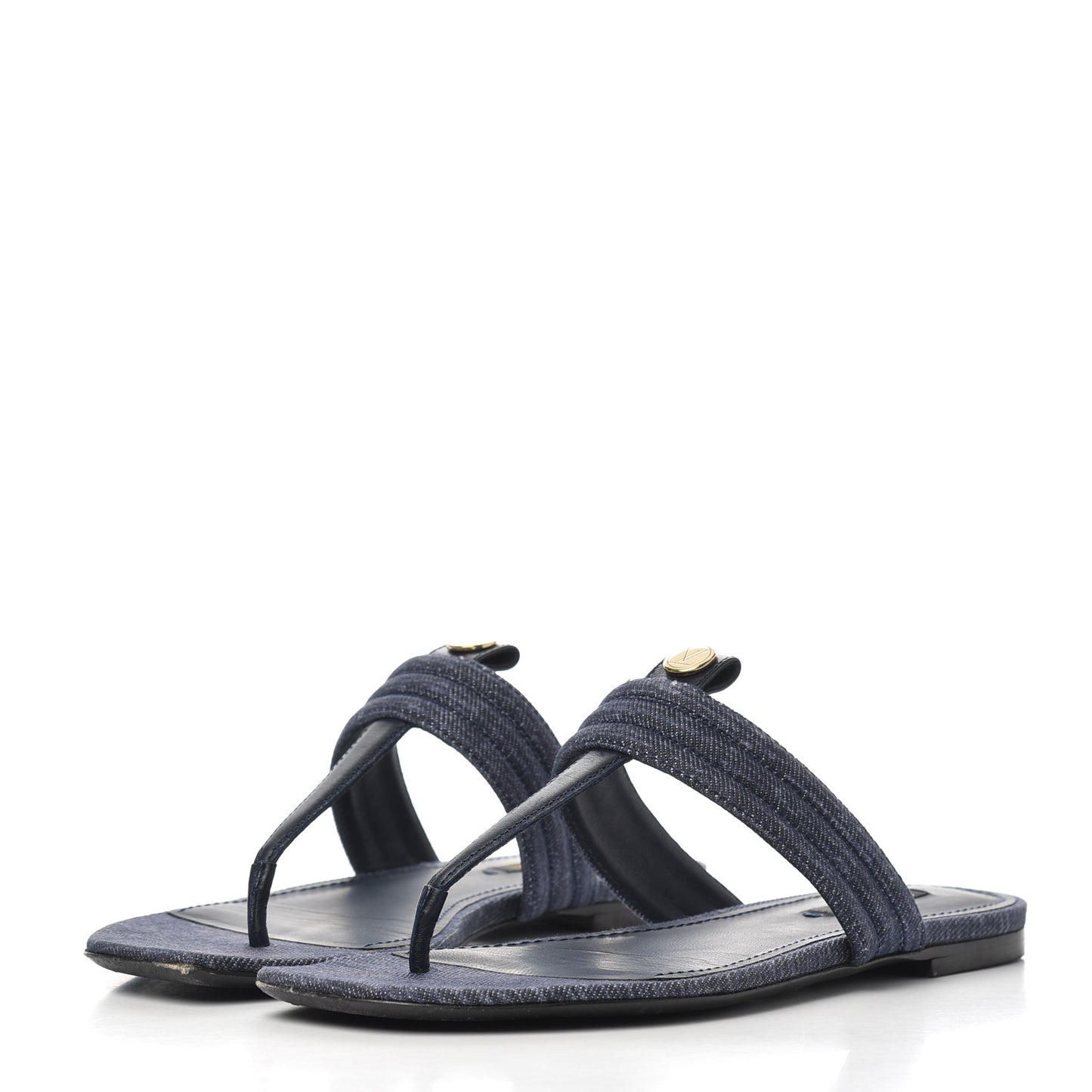 Denim Thong Sandals 38 Blue