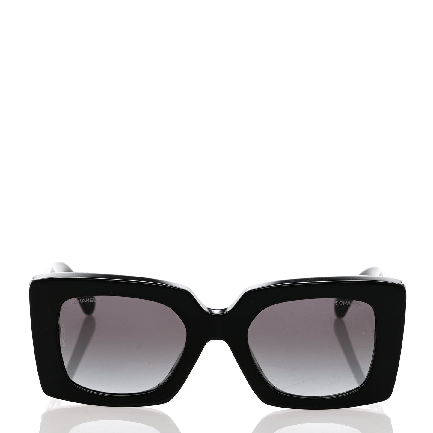 Acetate Pearl Rectangle Sunglasses 5480-H Black