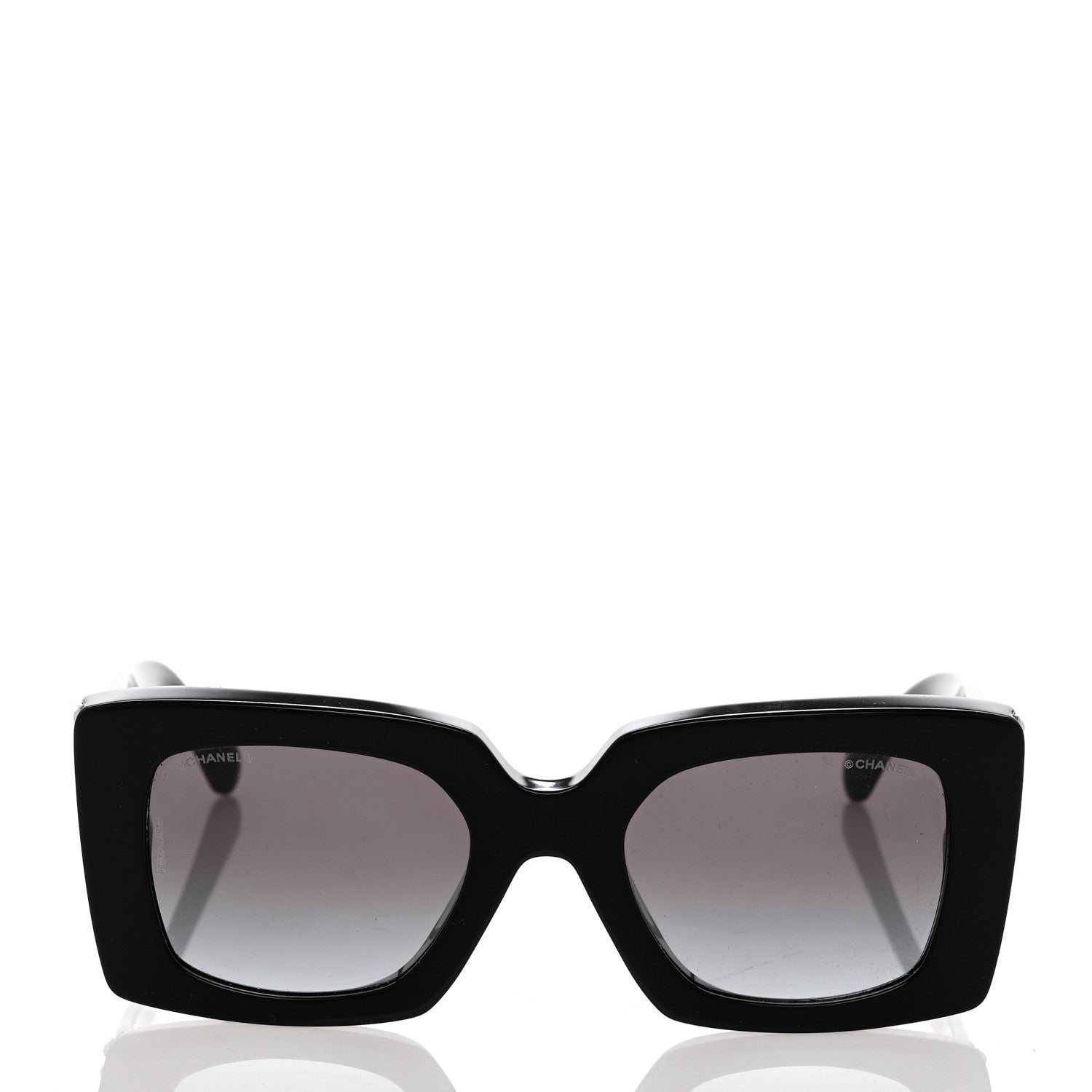Chanel Acetate Pearl Rectangle Sunglasses 5480-H Black 2 of 8