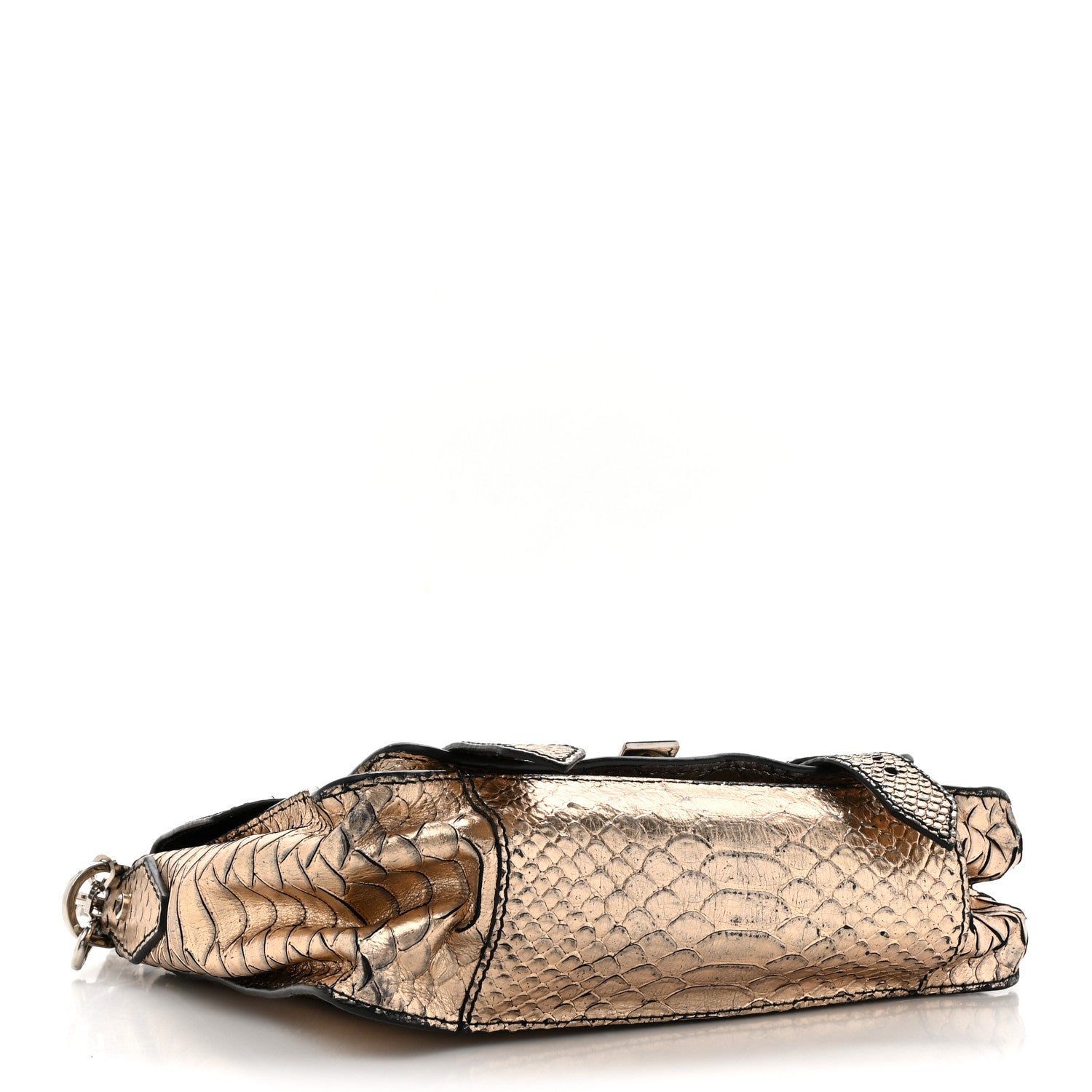 Proenza Schouler Metallic Snakeskin Calfskin Embossed Tiny PS1 Satchel Rose Gold 4 of 11