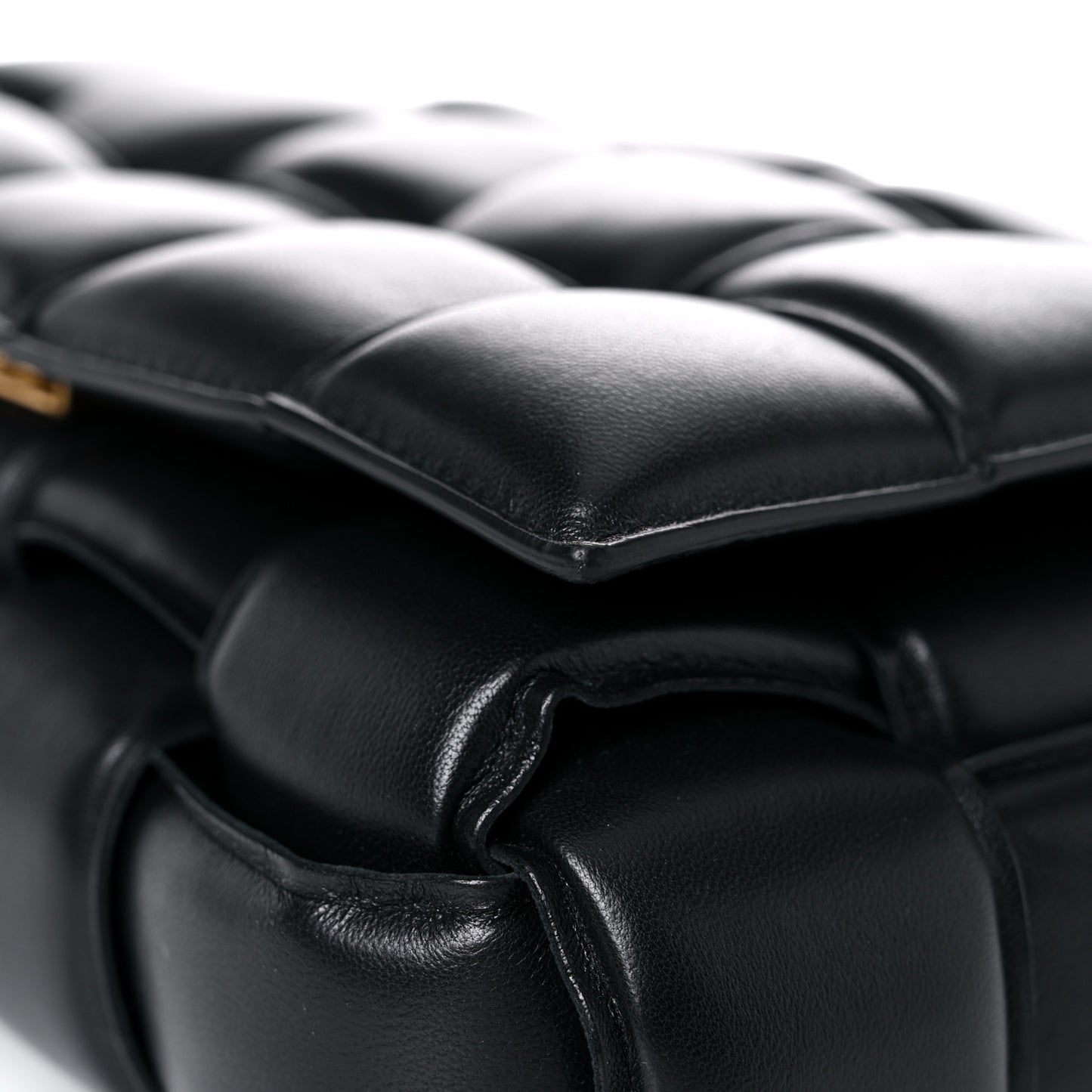Nappa Maxi Intreccio Padded Cassette Crossbody Bag Black