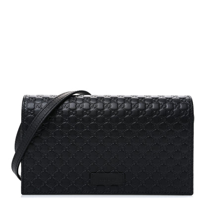 Gucci Microguccissima Crossbody Wallet Black 1 of 9