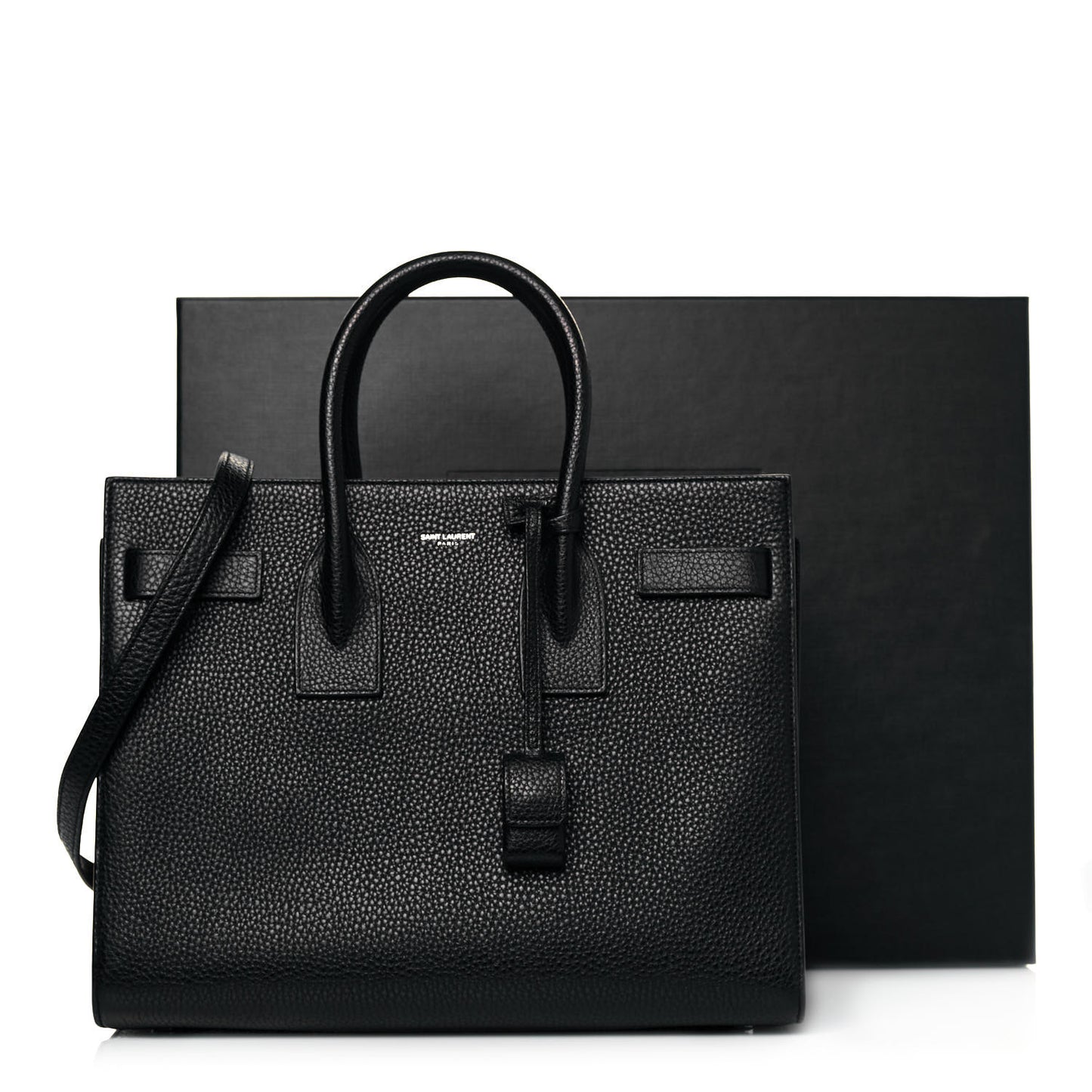Grained Calfskin Small Sac De Jour Black