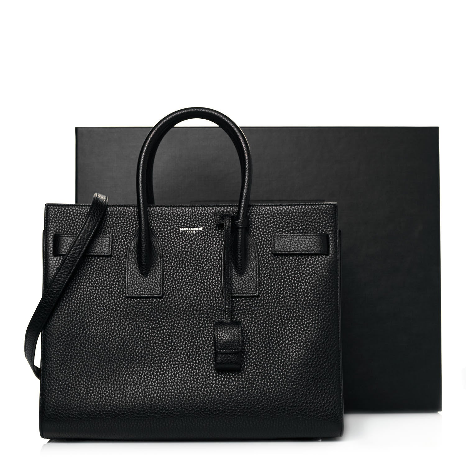 Saint Laurent Grained Calfskin Small Sac De Jour Black 10 of 10