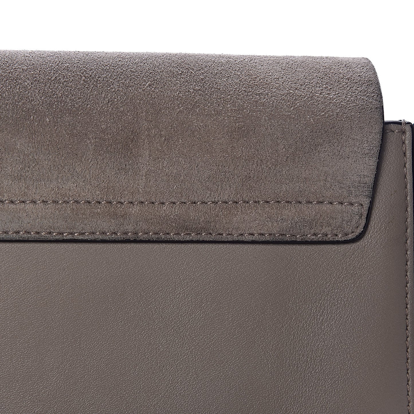 Suede Calfskin Small Faye Shoulder Bag Motty Grey