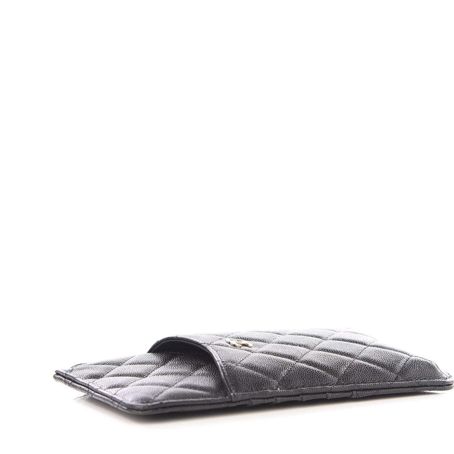Caviar Quilted Classic Flat Wallet Pouch Black