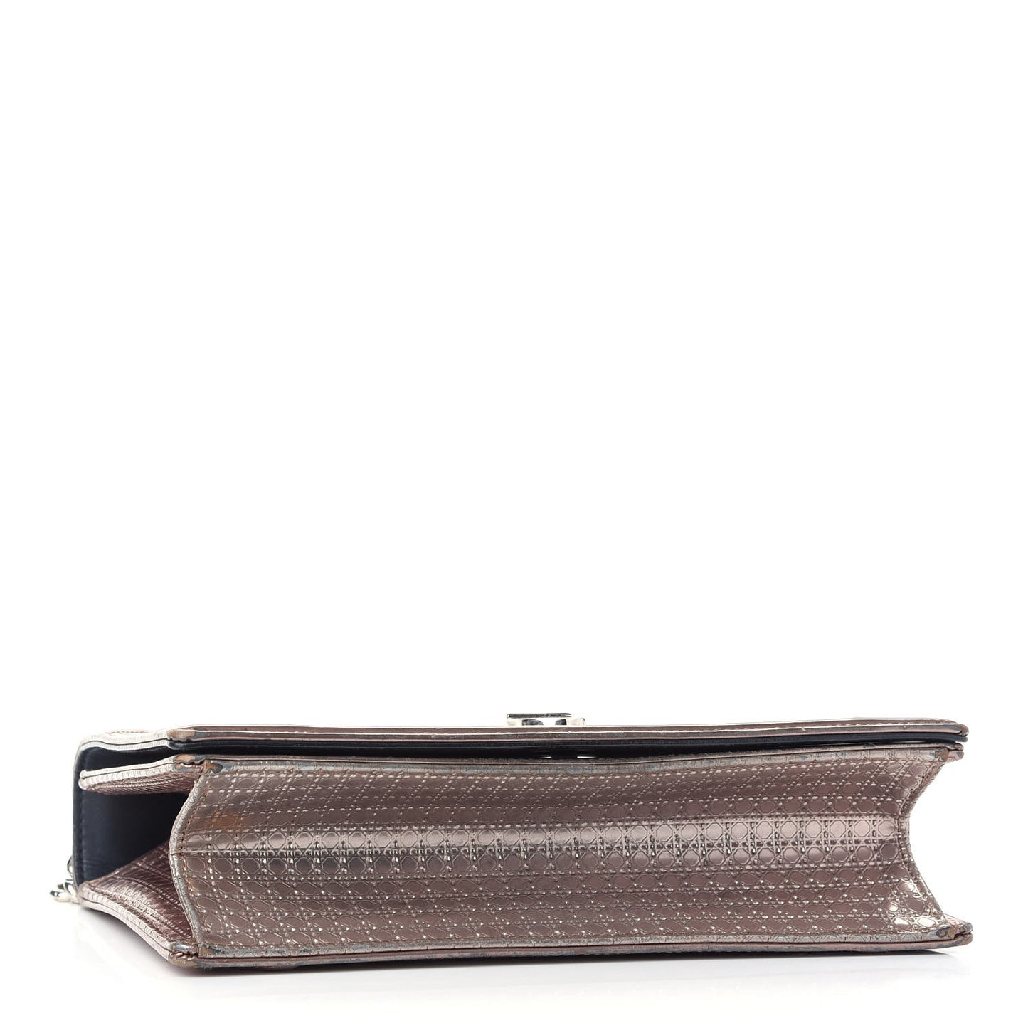 Metallic Patent Micro-Cannage Medium Diorama Flap Bag Pink