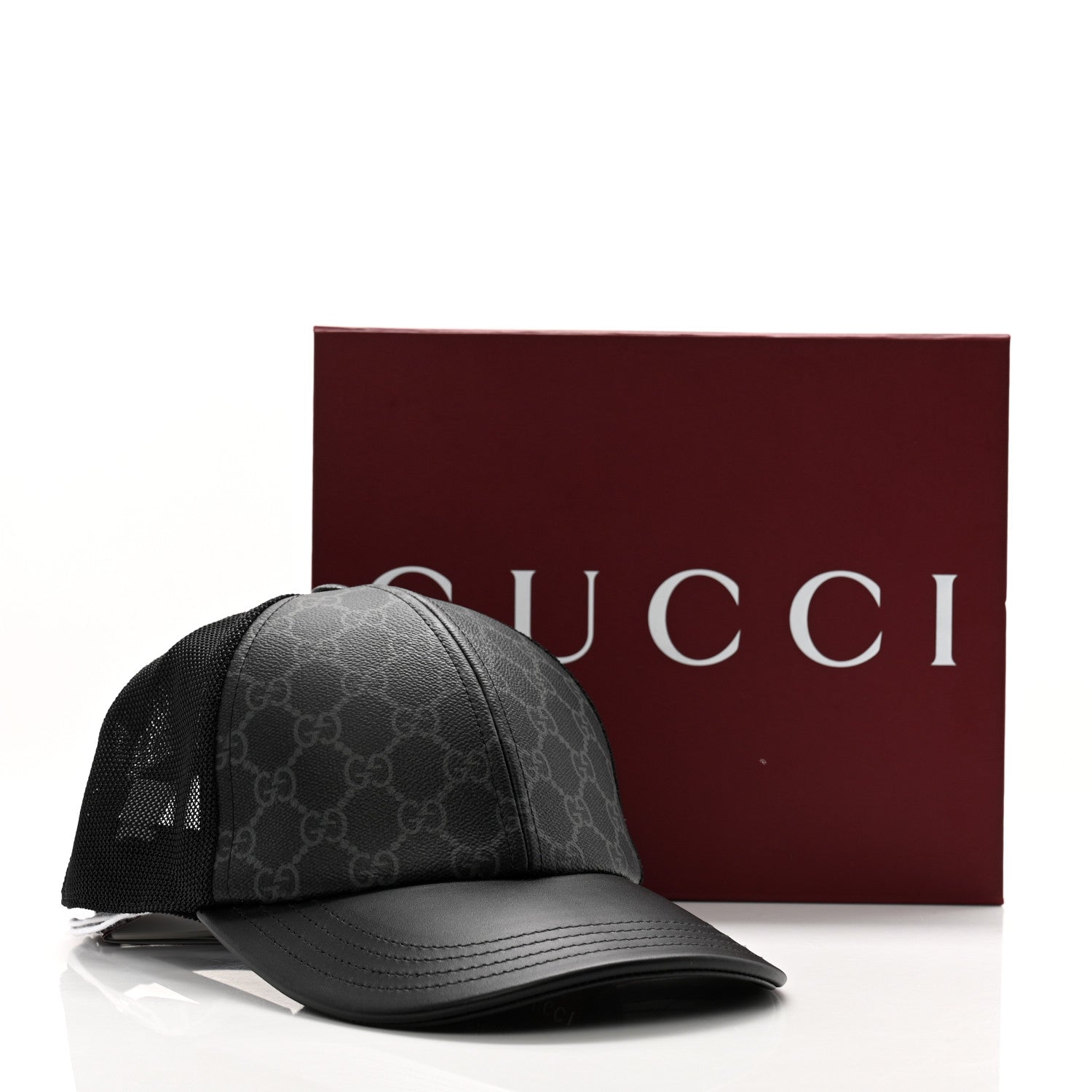Gucci GG Supreme Monogram Baseball Hat M 58 Black 10 of 10