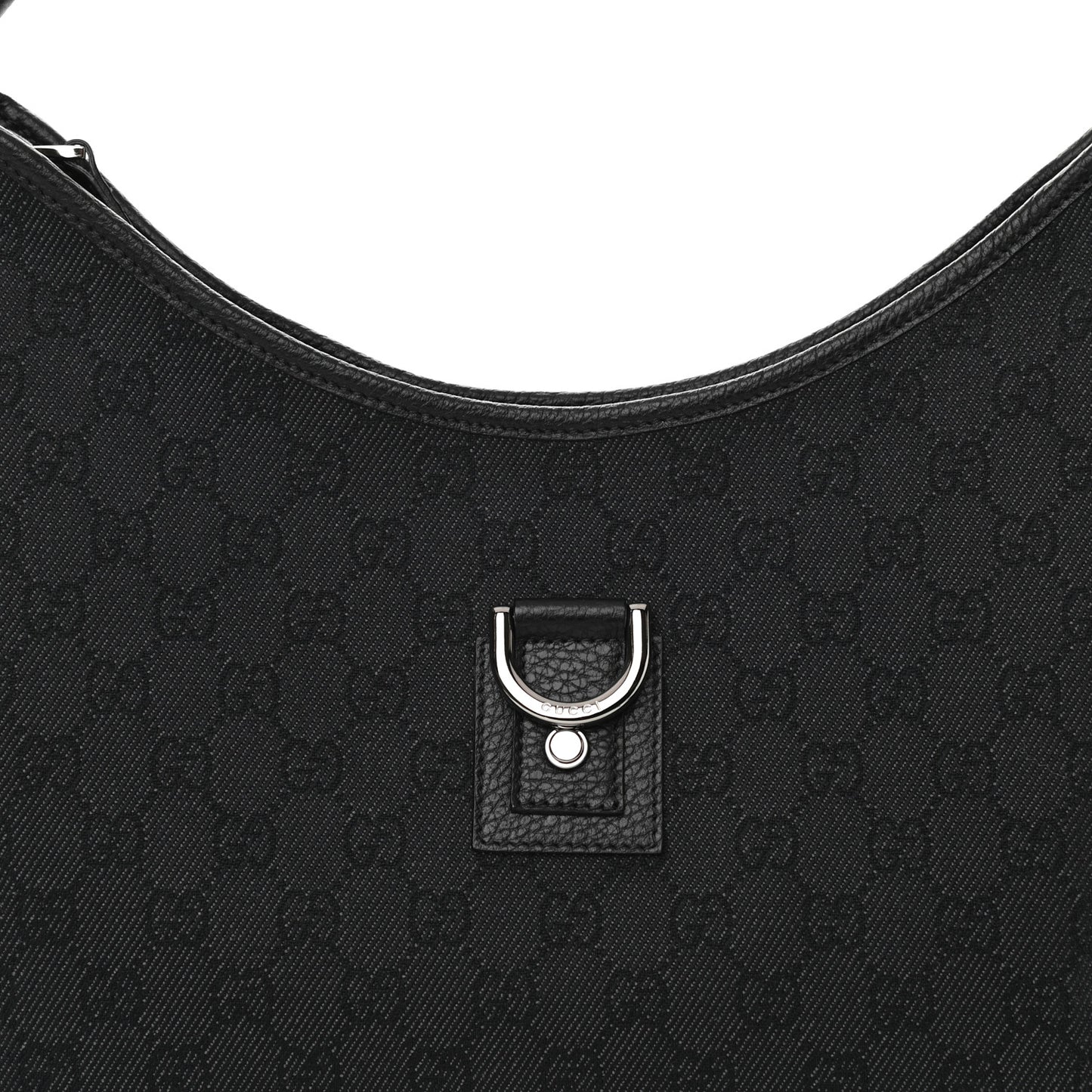 Denim Monogram Abbey D Ring Hobo Black
