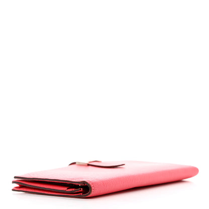 Hermes Chèvre Mysore Bearn Gusset Wallet Rose Lipstick 4 of 16