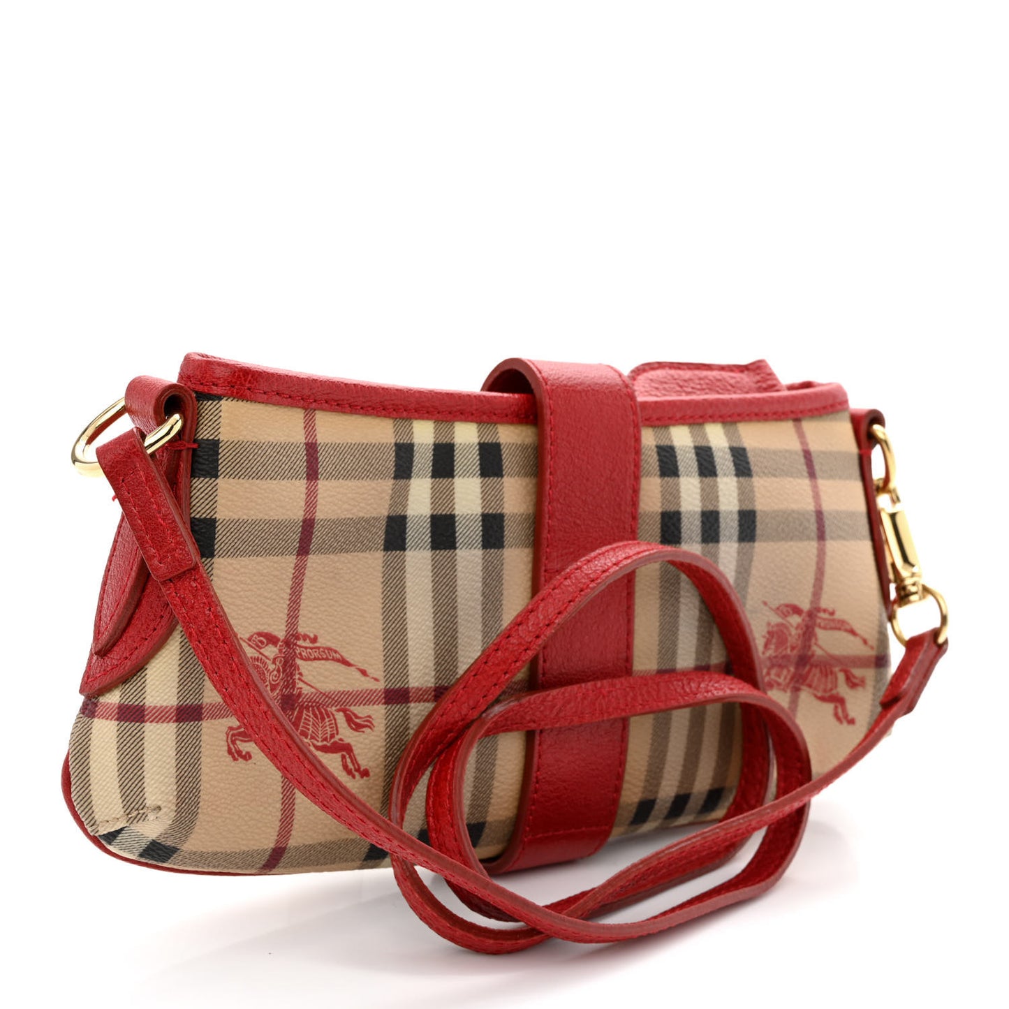 Haymarket Check Small Crossbody Clutch Bag Military Red