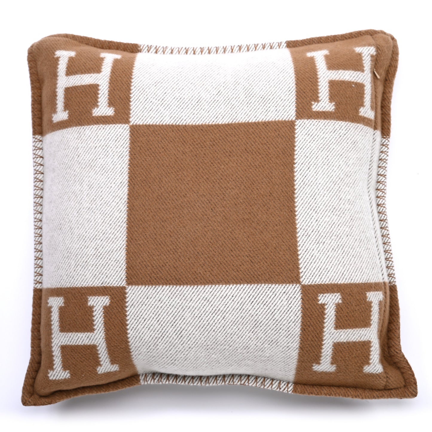 Wool Cashmere Avalon Pillow PM Ecru Camel