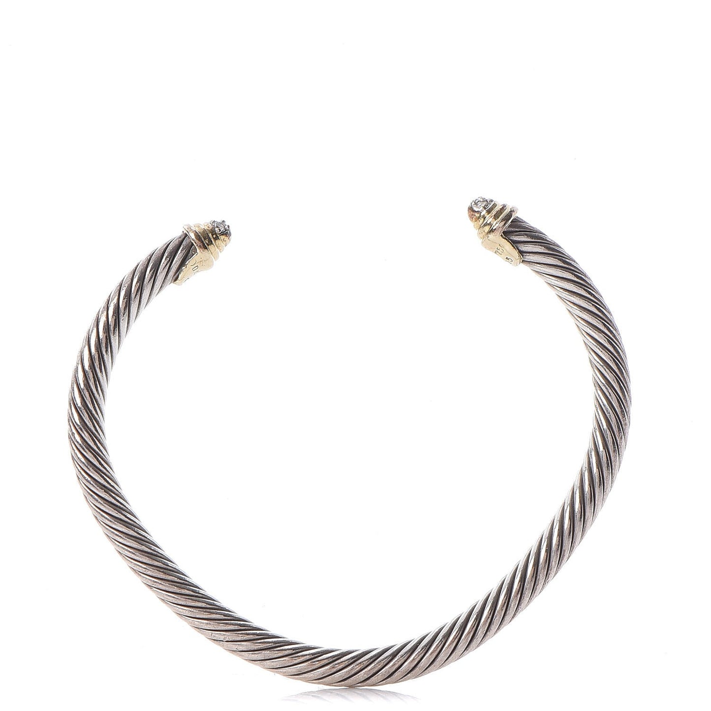 Sterling Silver 18K Yellow Gold Diamond Kids Cable Classics Bracelet