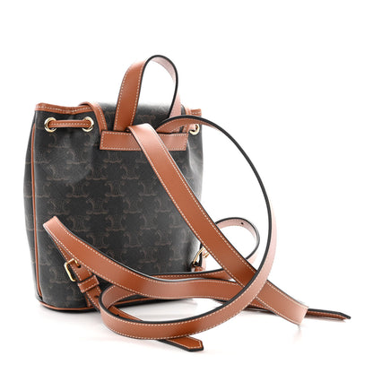 Celine Triomphe Canvas Calfskin Mini Folco Backpack Tan 3 of 9