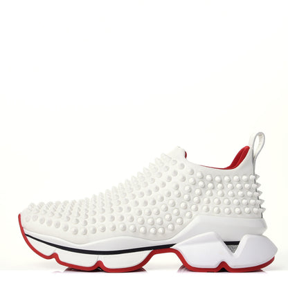 Christian Louboutin Neoprene Spike Sock Donna Flat Sneakers 37.5 White Snow Mat 1 of 10