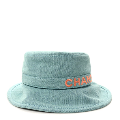 Chanel Denim Logo Bucket Hat S Light Blue 1 of 8