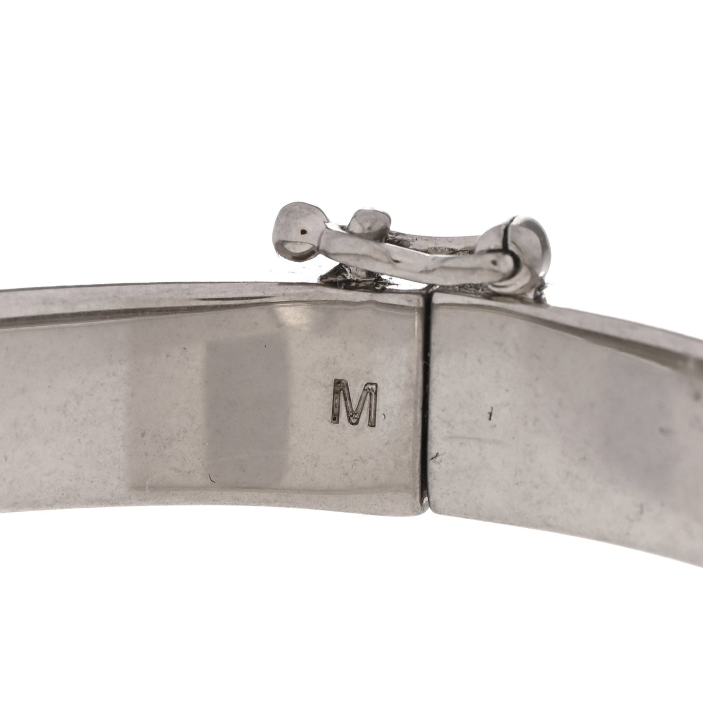Metal Calfskin YSL Bracelet M Black