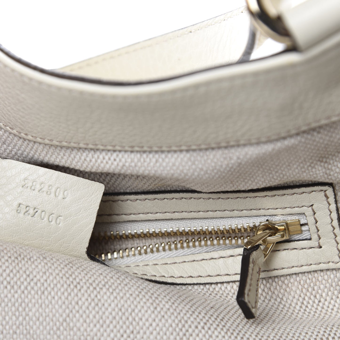Pebbled Calfskin Medium Soho Shoulder Bag Off White