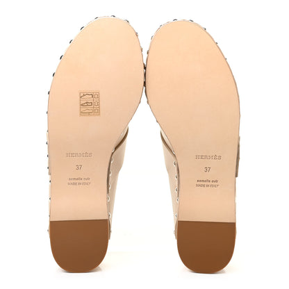 Hermes Calfskin Calya Mules 37 Hetre 5 of 8