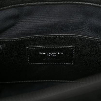 Saint Laurent Sheepskin Matelasse Chevron Monogram Large College Satchel Black 6 of 10