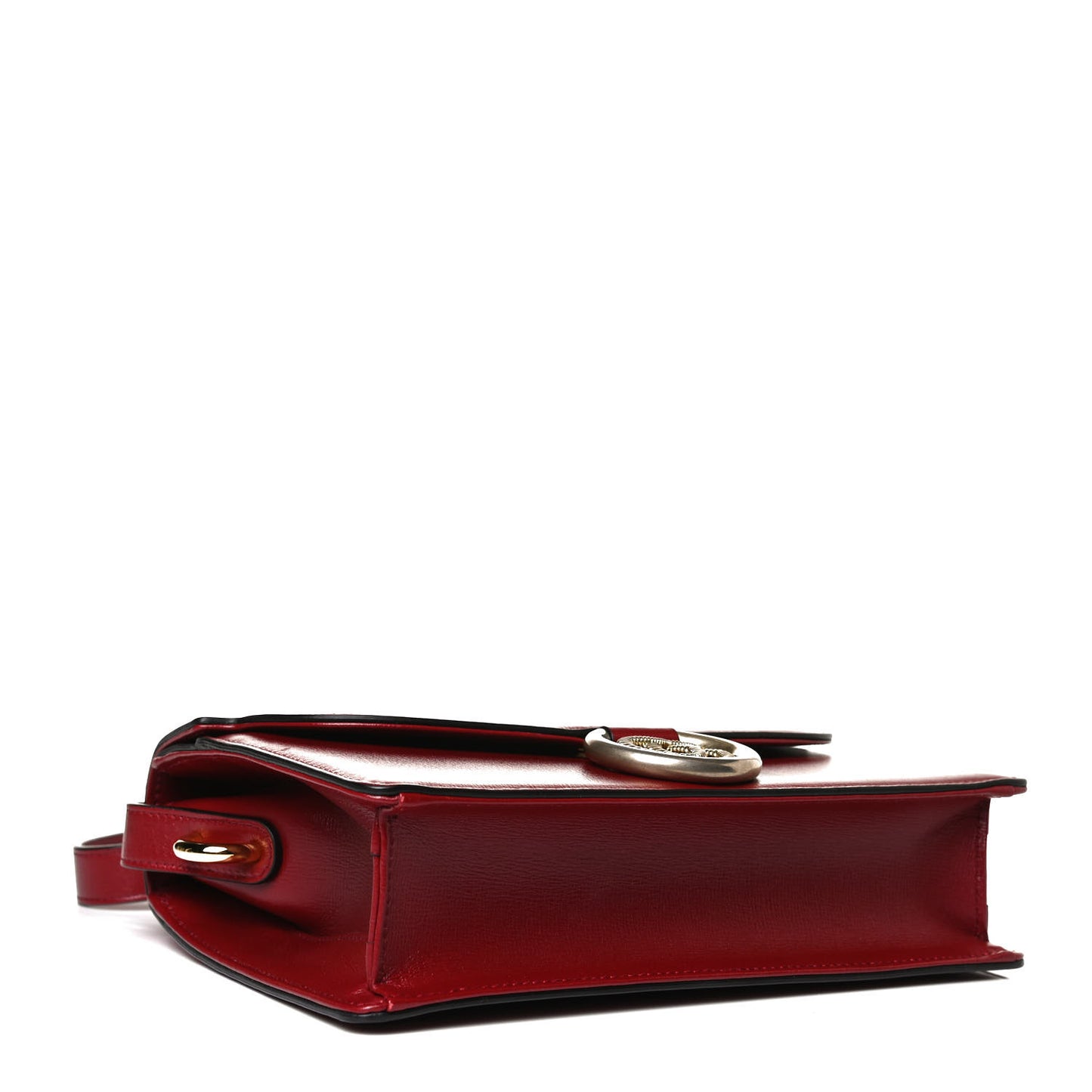 Textured Calfskin Small Torchon GG Ring Shoulder Bag New Cherry Red