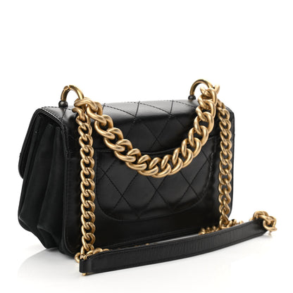 Chanel Iridescent Calfskin Quilted Mini Straight Lined Flap Black 3 of 10