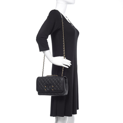 Chanel Caviar Quilted Medium CC Filigree Flap Black 2 of 11