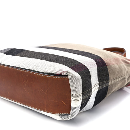 Burberry Canvas Mega Check Medium Tottenham Brit Tote Saddle Brown 11 of 11