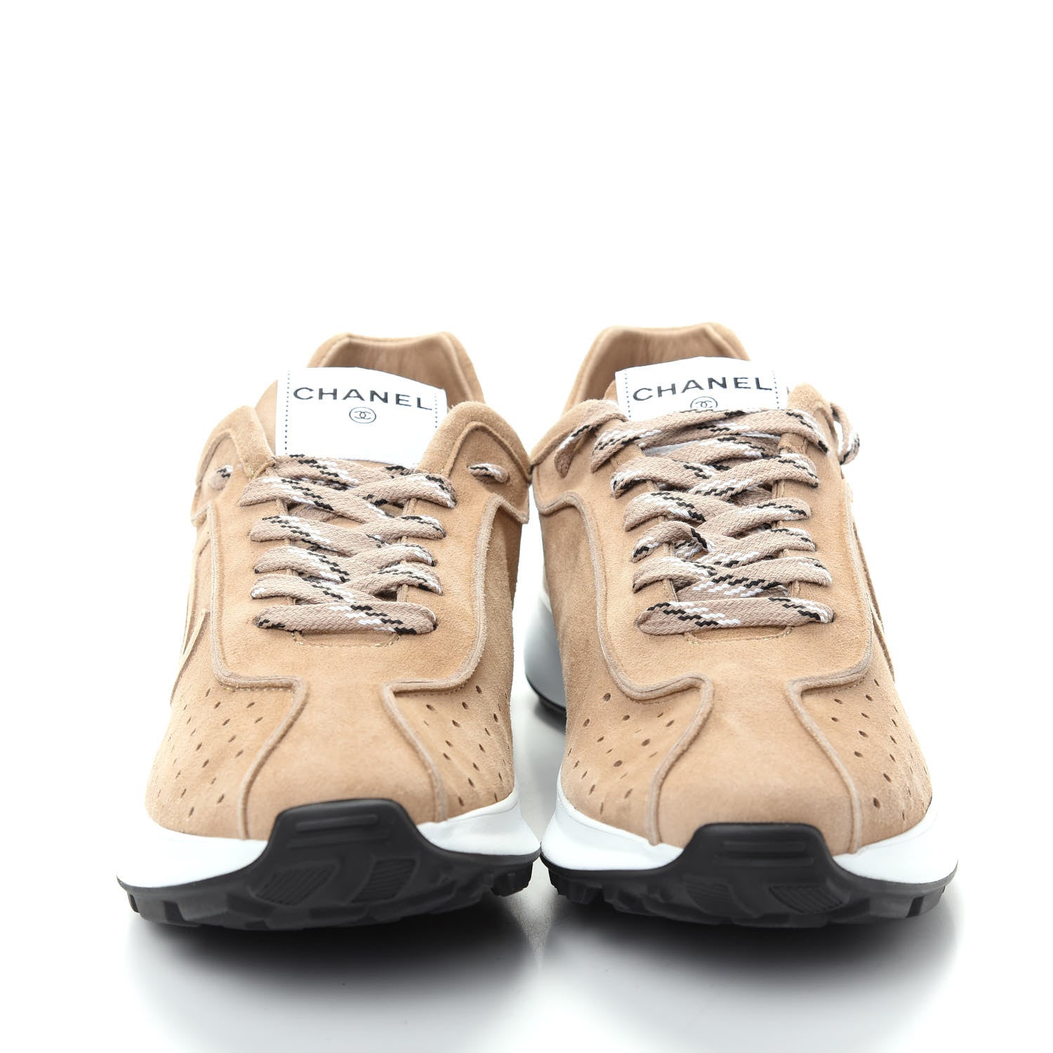 Chanel Suede Goatskin CC Sneakers 41 Dark Beige 2 of 9