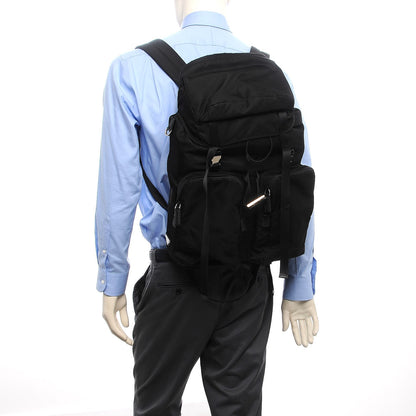 Prada Technical Nylon Saffiano Double Buckle Backpack Black 2 of 10