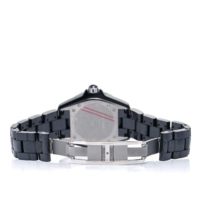 Chanel Stainless Steel Ceramic Diamond Bezel 38mm J12 Automatic Watch Black 5 of 6