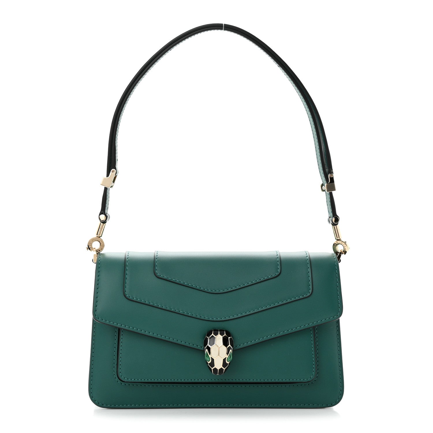 Bulgari Calfskin Serpenti Forever East West Shoulder Bag Emerald Green 1 of 10