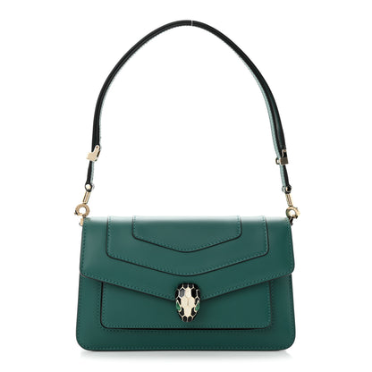 Bulgari Calfskin Serpenti Forever East West Shoulder Bag Emerald Green 1 of 10