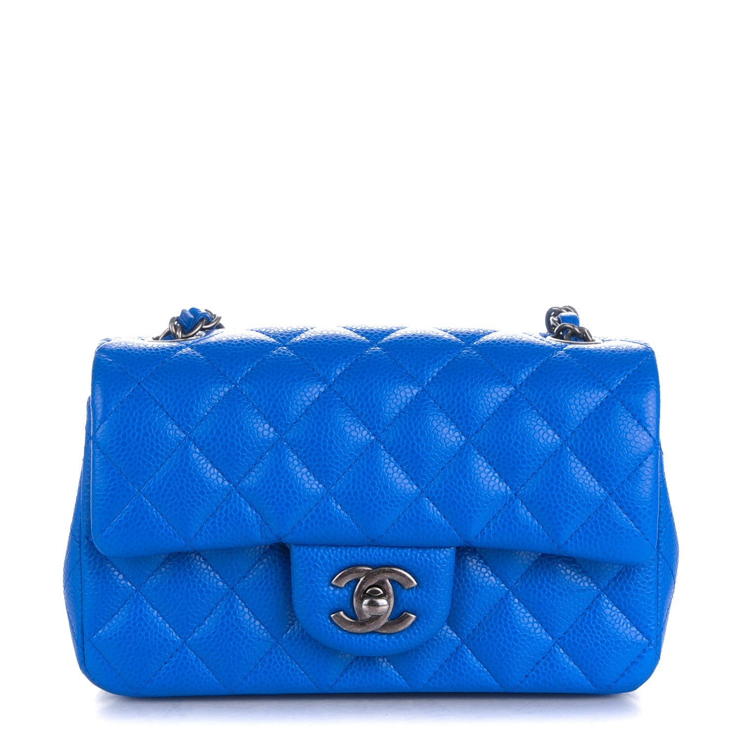 Chanel Caviar Quilted Mini Rectangular Flap Blue 1 of 8
