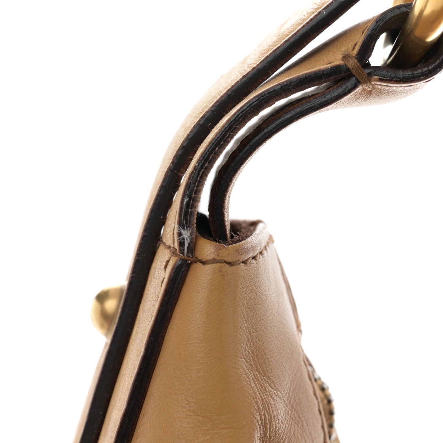 Calfskin Medium Horsebit Chain Hobo Tan