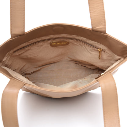 Chanel Lambskin CC Tote Beige 5 of 13