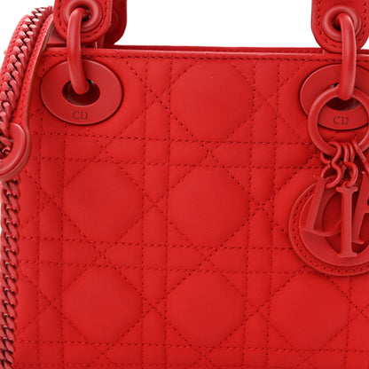 Christian Dior Ultra Matte Calfskin Cannage Mini Lady Dior Red 6 of 8