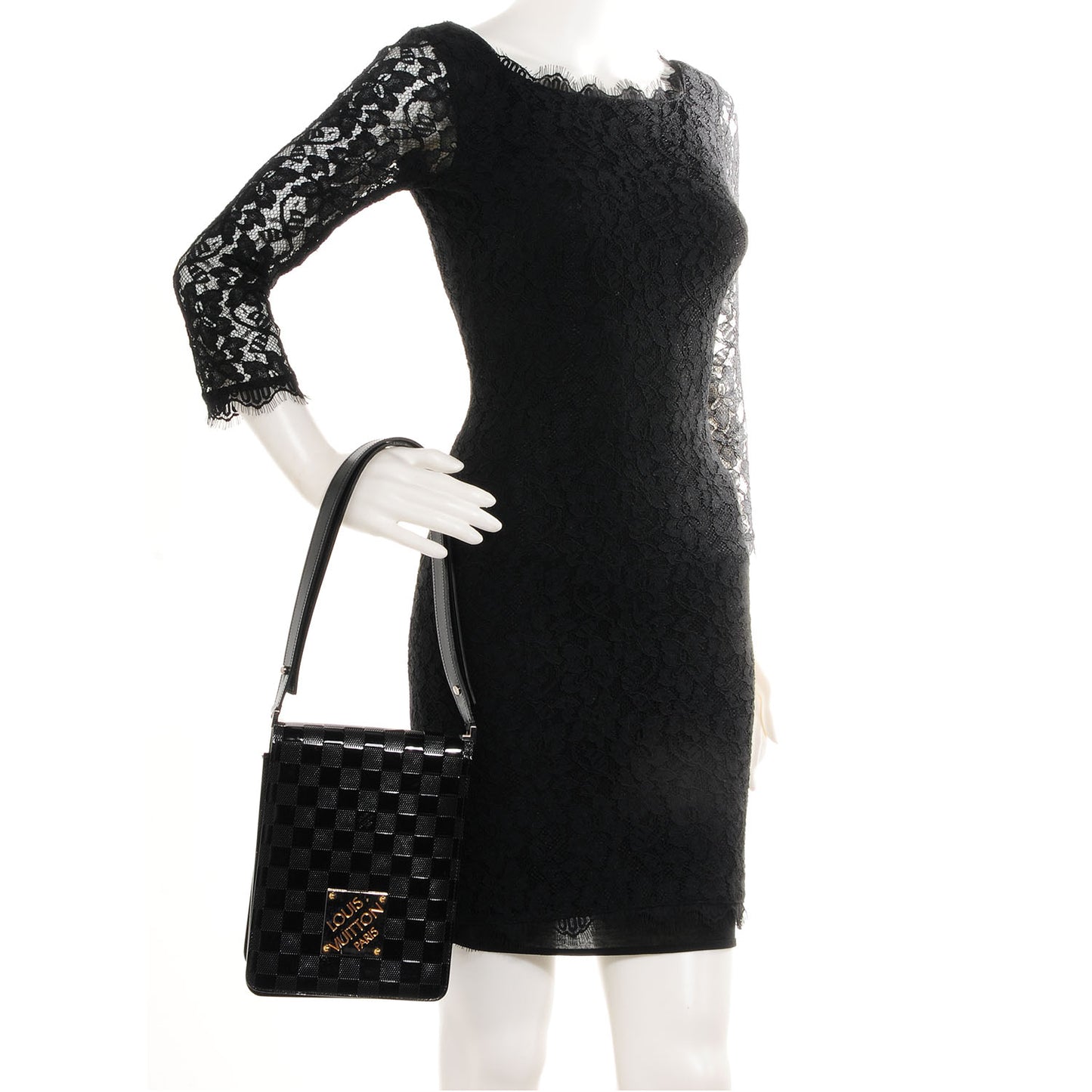 Damier Vernis Club Bag Black
