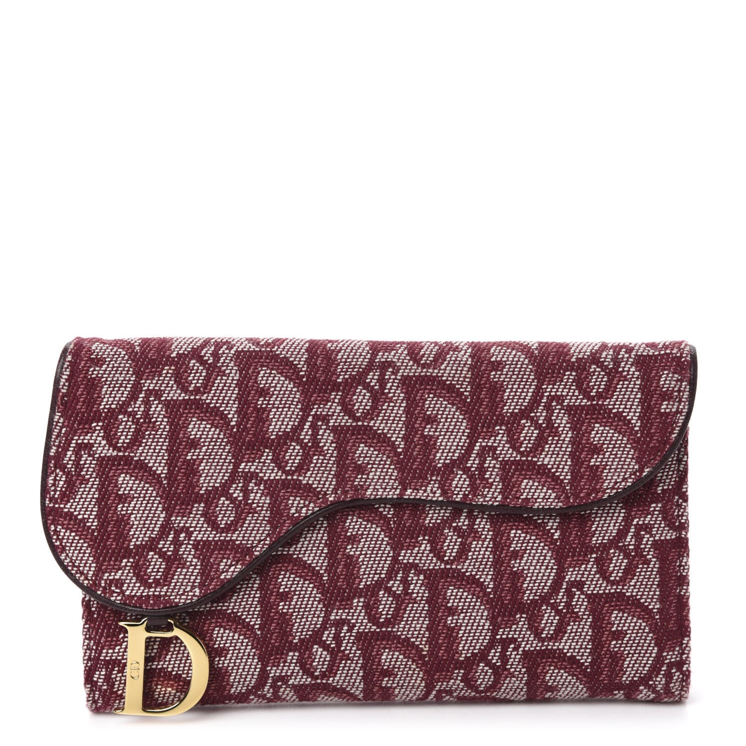 Christian Dior Monogram Saddle Wallet Burgundy 1 of 7