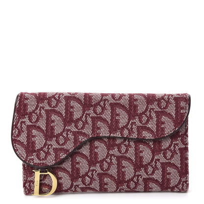Christian Dior Monogram Saddle Wallet Burgundy 1 of 7