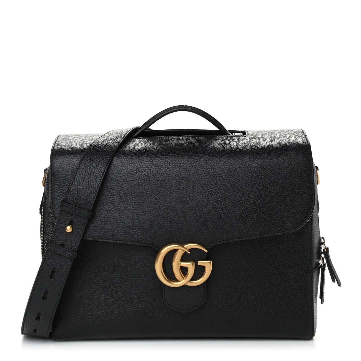 Dollar Calfskin GG Marmont Briefcase Black