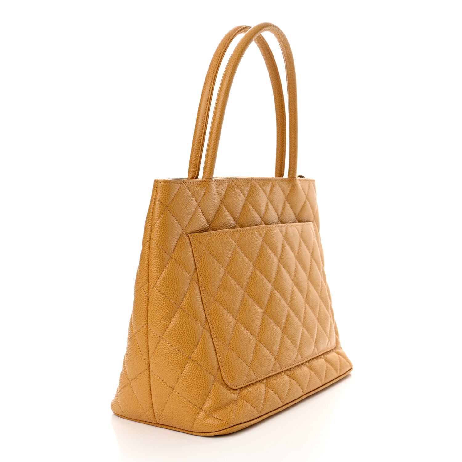 Chanel Caviar Quilted Medallion Tote Yellow 2 of 14