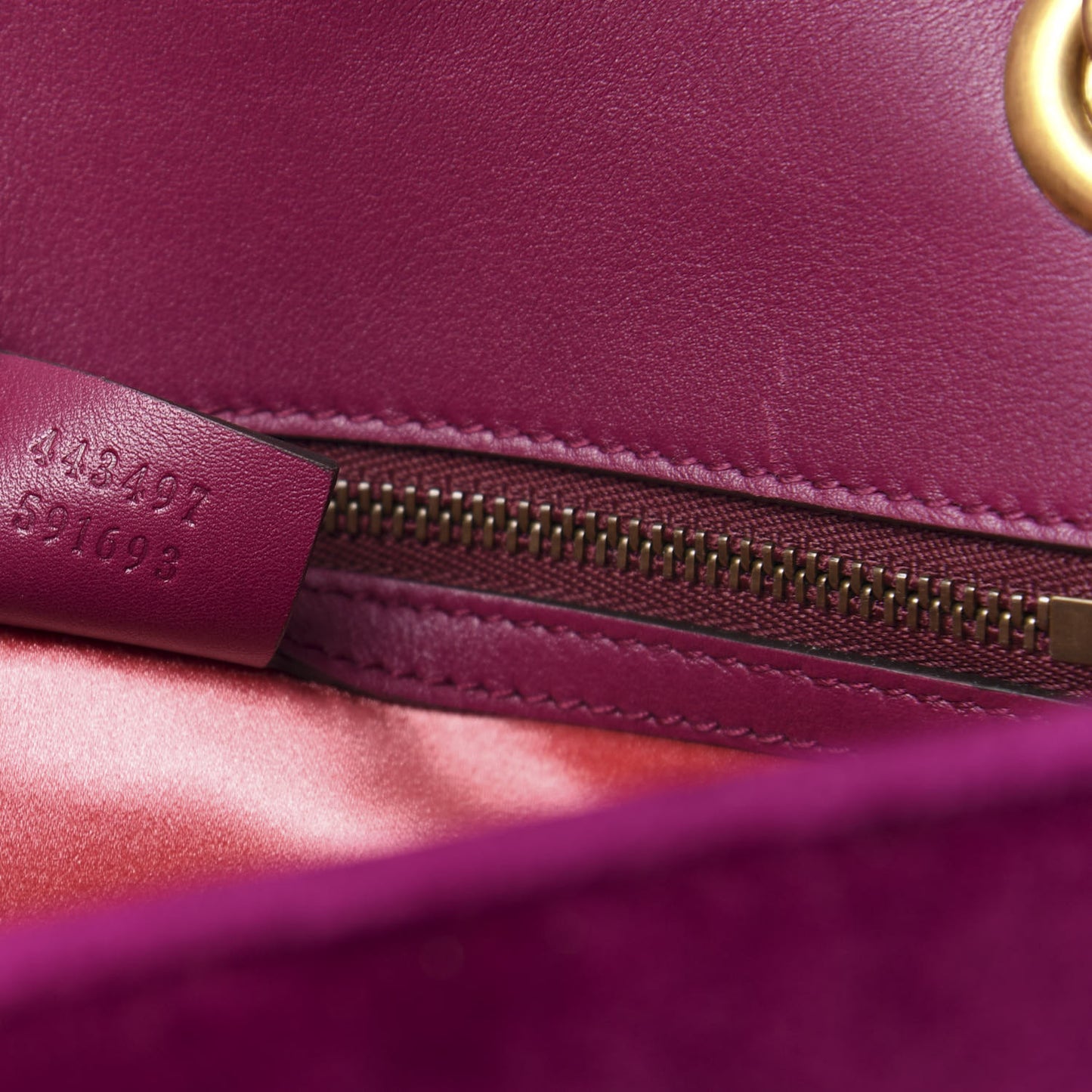 Velvet Matelasse Small GG Marmont Shoulder Bag Fuchsia Violet Cyclamen