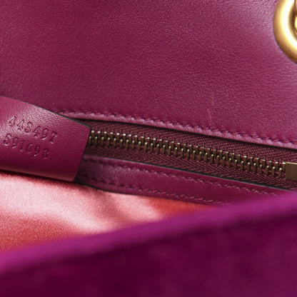 Gucci Velvet Matelasse Small GG Marmont Shoulder Bag Fuchsia Violet Cyclamen 7 of 13